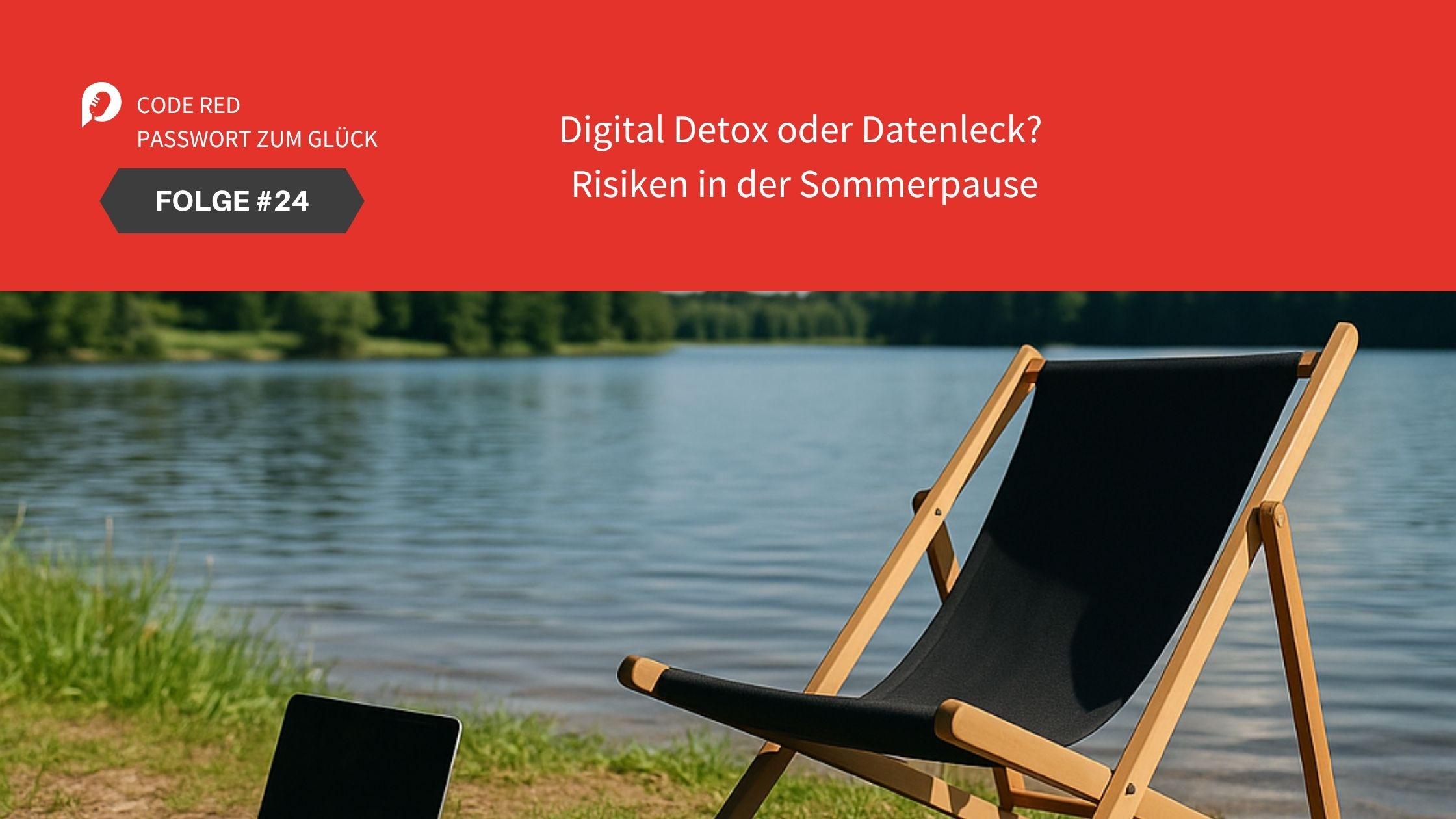 Sonnenliege am Seeufer – Symbolbild für digitale Auszeit im Sommer