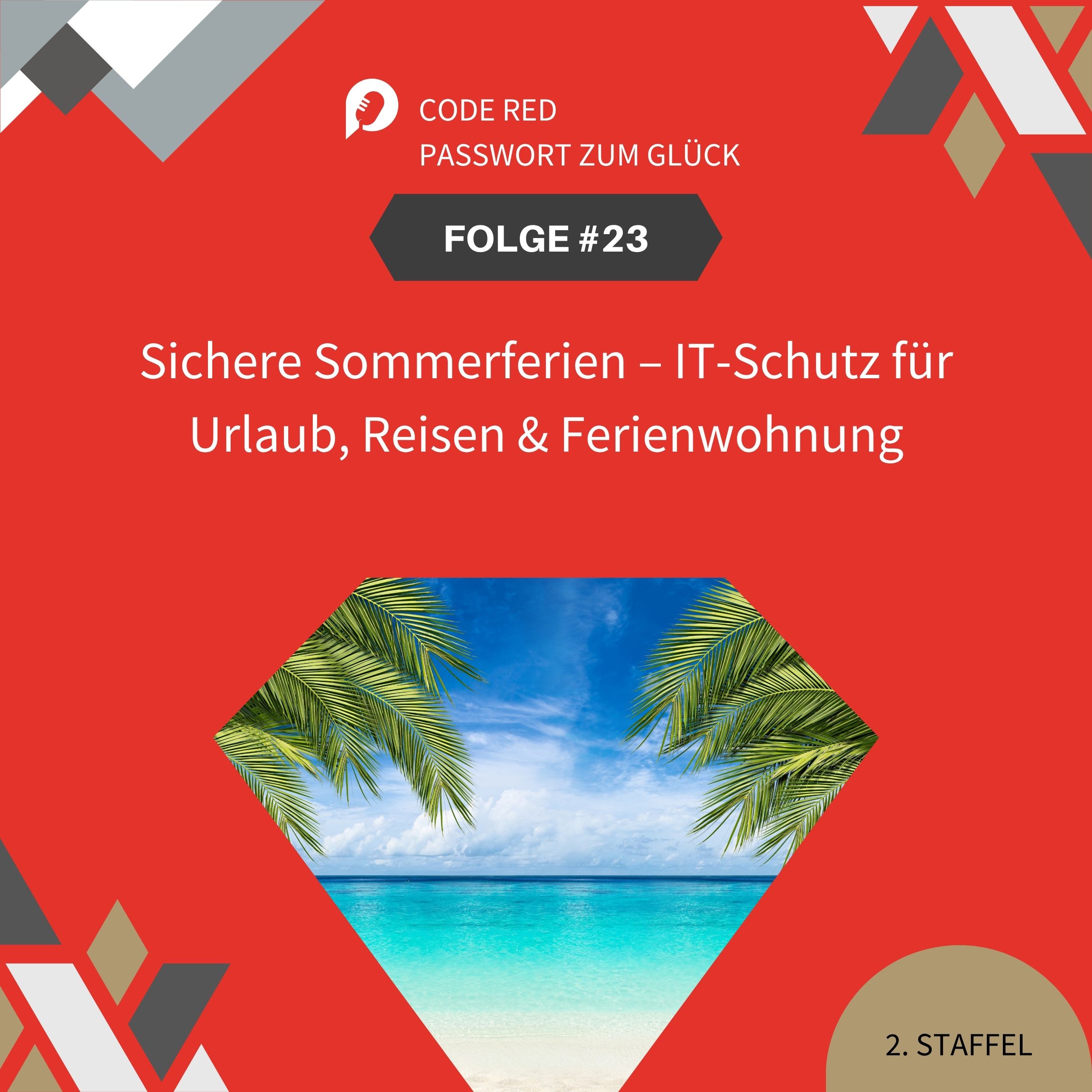 Sommerliche Strandkulisse mit Laptop – Symbolbild für IT-Sicherheit im Urlaub
